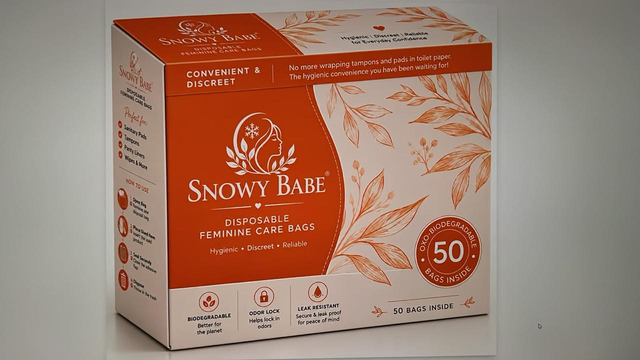 Snowy Babe Sanitary Disposal Bags – Pack of 3 (150 Bags Total) | Odor Lock, Leak Resistant Feminine Hygiene Bags for Pads, Tampons & Panty Liners