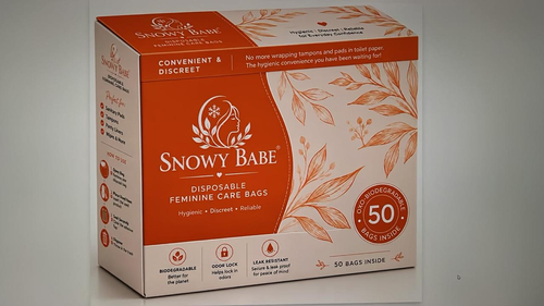Snowy Babe Sanitary Disposal Bags – Pack of 3 (150 Bags Total) | Odor Lock, Leak Resistant Feminine Hygiene Bags for Pads, Tampons & Panty Liners